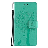 Tree & Cat Pattern Pressed Printing Horizontal Flip PU Leather Case with Holder & Card Slots & Wallet & Lanyard, For OPPO Realme 8 4G / Realme 8 Pro 4G, For OPPO Realme V13 5G / Realme 8 5G